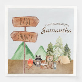 Camping Baby Shower for Cute Woodland Forest Anima Pappersservett