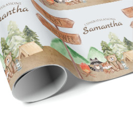 Camping Baby Shower for Cute Woodland Forest Anima Presentpapper