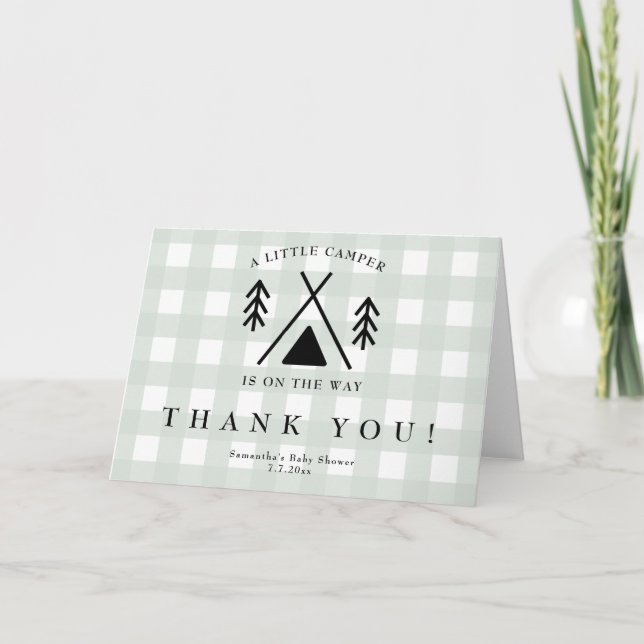 Camping baby shower - Tack Kort (Framsida)