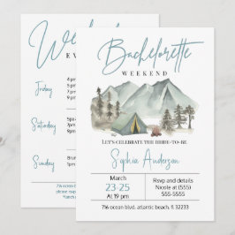 Camping Bachelorette Party Helg bjudande in Inbjudningar