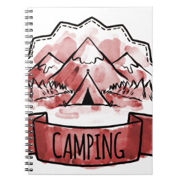 Camping Badge Anteckningsbok Med Spiral