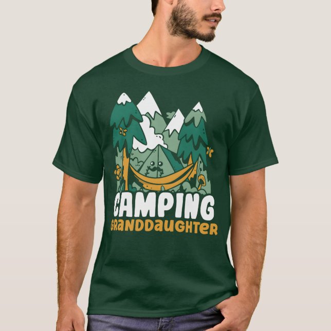 Camping Barnbarn Hobby Camper Campingplats r T Shirt (Framsida)