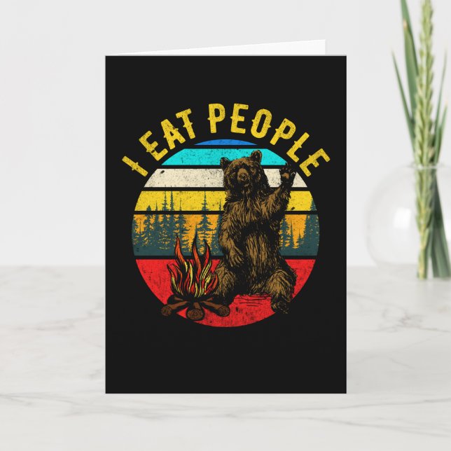 Camping Bear Hiking Funny Camper Gift Kort (Framsida)