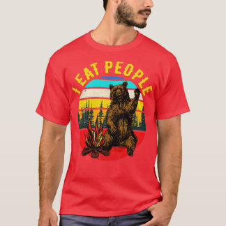 Camping Bear Hiking Funny Camper Gift T Shirt