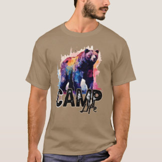 Camping Bear Summer Camp Quote Camping Des boy T Shirt