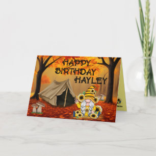 Camping Birthday Gnome Kort