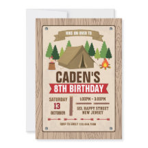 Camping Birthday-inbjudan
