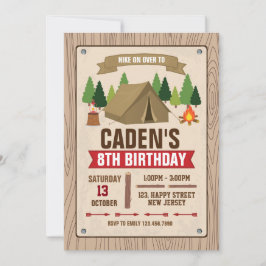 Camping Birthday-inbjudan Inbjudningar