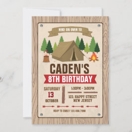 Camping Birthday-inbjudan Inbjudningar