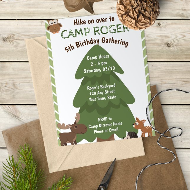 Camping Birthday-inbjudan Inbjudningar (Skapare uppladdad)