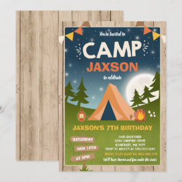 Camping Birthday-inbjudningskampa ut Party Inbjudningar