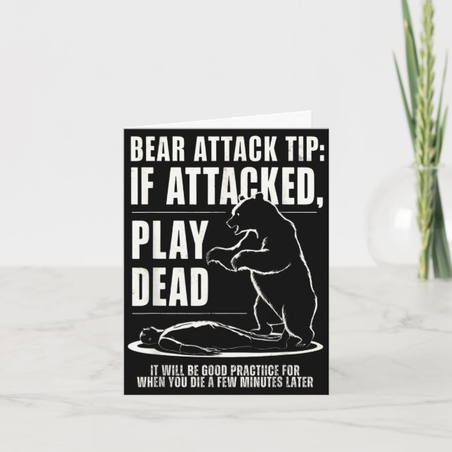 Camping björn attack tips spela död  kort (Framsida)