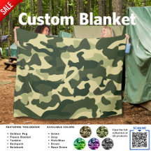 Camping Blanket Camouflage Add Initial Kids Tonåri