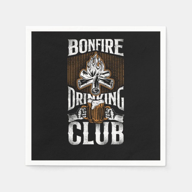 Camping Bonfire Drinking Club Campfire Drunk Alcoh Pappersservett (Framsidan)