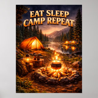 Camping Brandnatt Flykt Poster