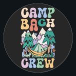 Camping Bridal Party Camp Bachelorette Camp Bach C Runt Klistermärke<br><div class="desc">Camping Bridal Party Camp Bachelorette Camp Bach Crew</div>