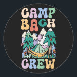 Camping Bridal Party Camp Bachelorette Camp Bach C Runt Klistermärke<br><div class="desc">Camping Bridal Party Camp Bachelorette Camp Bach Crew</div>