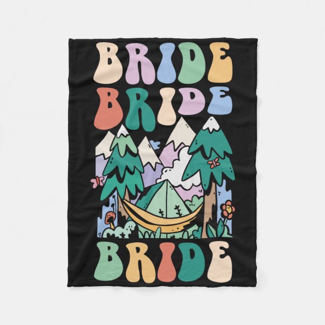 Camping Bröllopsfest Camp Bachelorette Camp Brud  Fleecefilt (Framsidan)