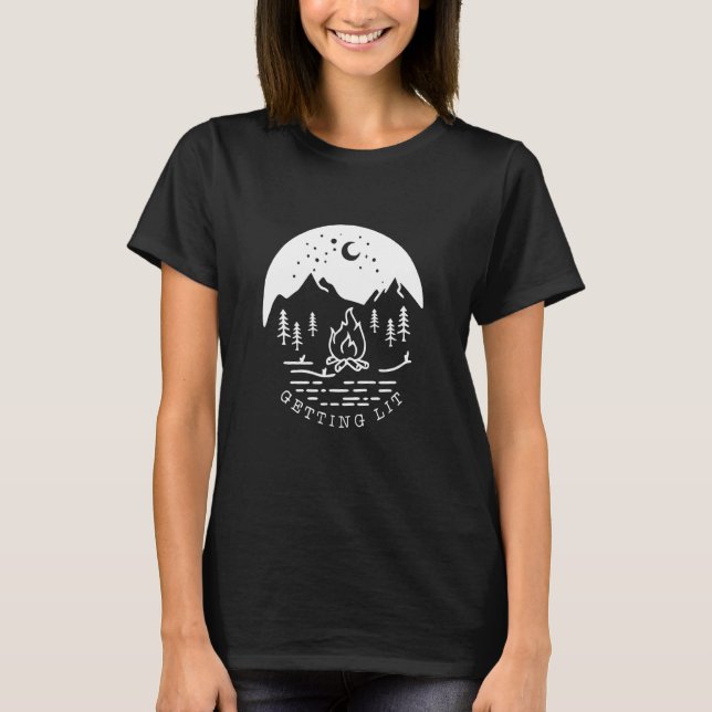 Camping Brud Camping Stam Bröllopsfest Får T Shirt (Framsida)