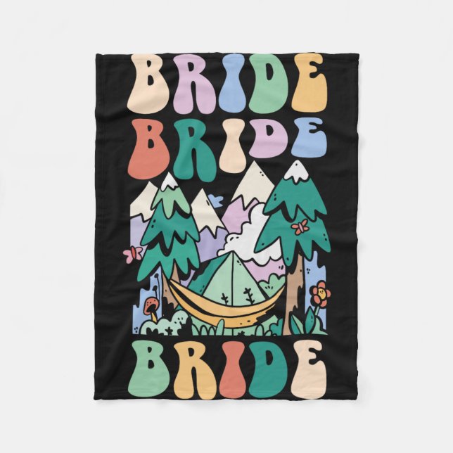 Camping Brudtärna Camp Bröllopsfest Camp Brud  Fleecefilt (Framsidan)