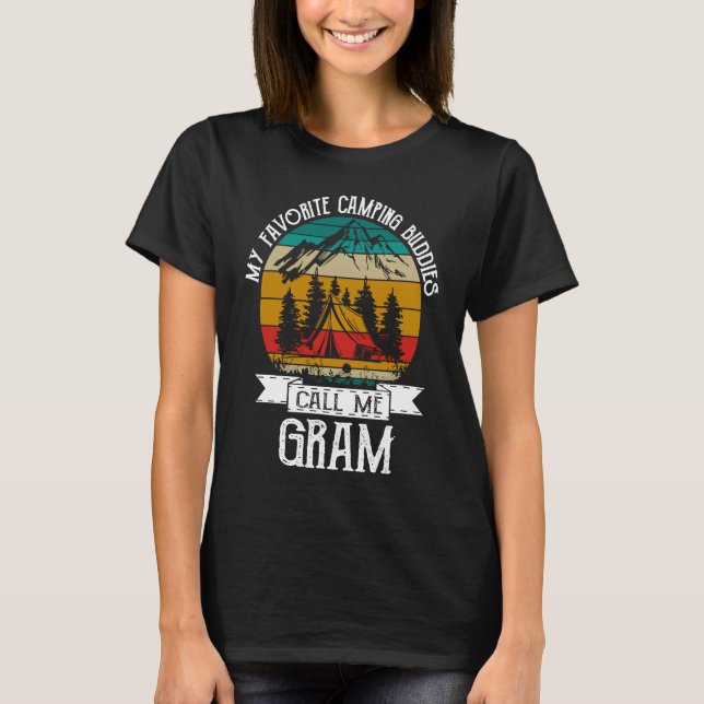 Camping Buddies Call Me Camping Gram Camper T Shirt (Framsida)