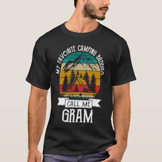 Camping Buddies Call Me Camping Gram Camper T Shirt (Framsida)