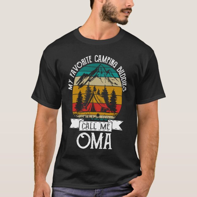 Camping Buddies Call Me Camping Oma Camper T Shirt (Framsida)
