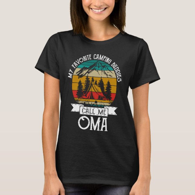 Camping Buddies Call Me Camping Oma Camper T Shirt (Framsida)