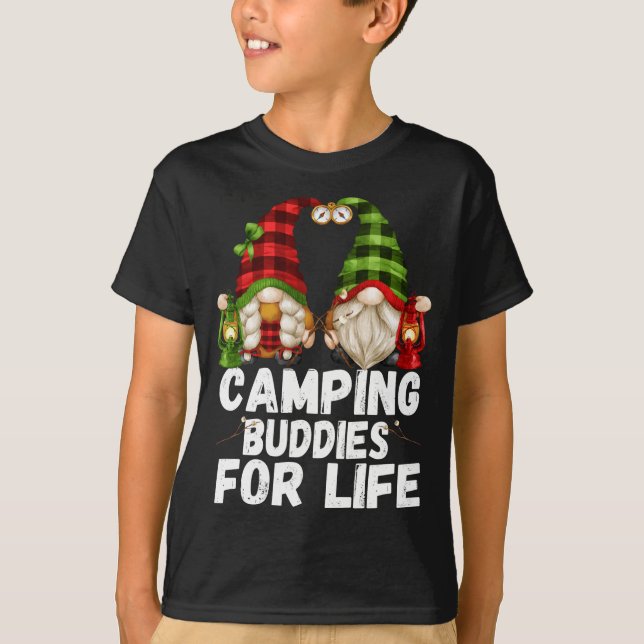 Camping Buddies for Life - Funny Gnome Saker - Cam T Shirt (Framsida)