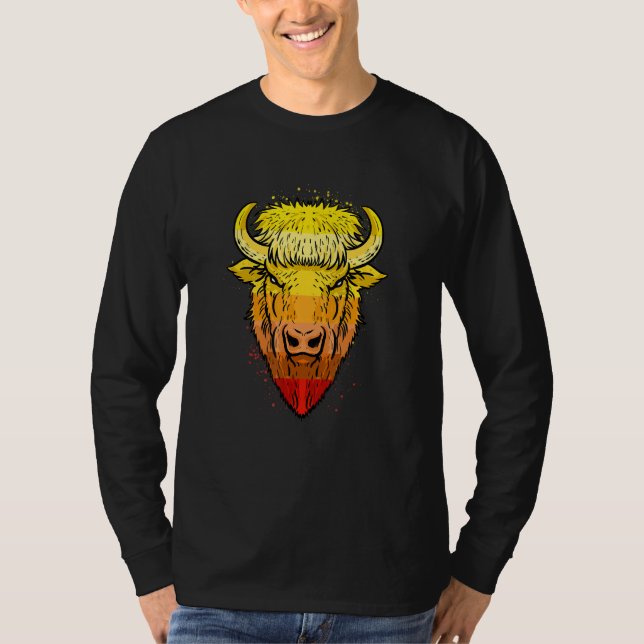 Camping Buffalo Bison T Shirt (Framsida)