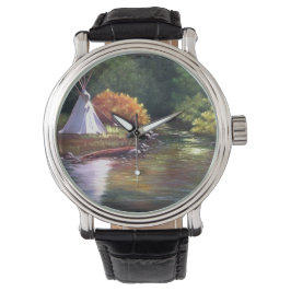 Camping by River Wrist Watch Armbandsur
