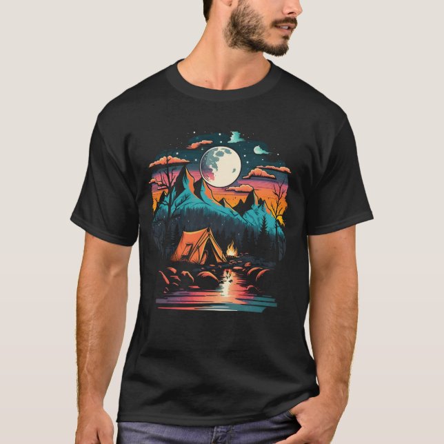 Camping by the River T Shirt (Framsida)