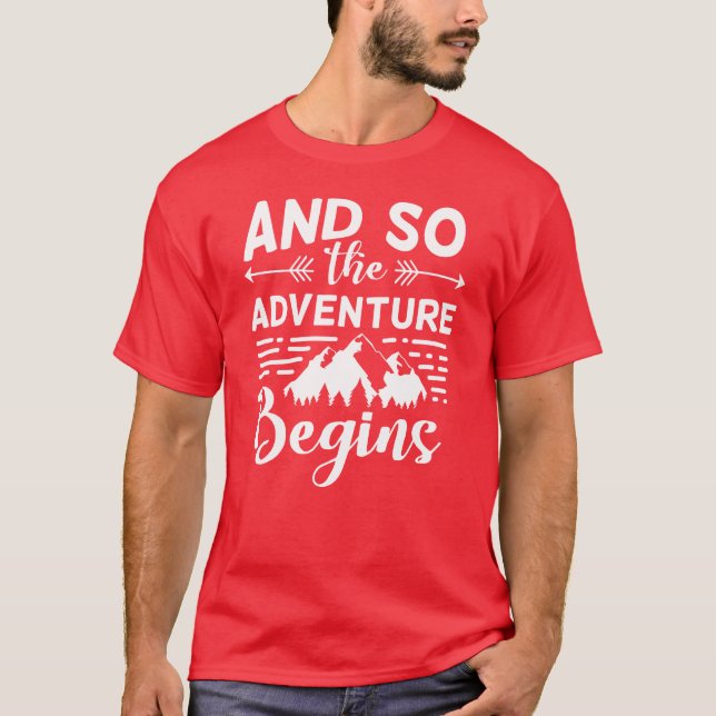 Camping Camp Äventyr Börjar Utomhus Camp vänner T Shirt (Framsida)