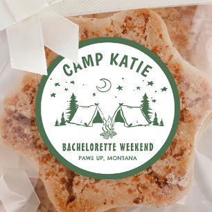 Camping Camp Bachelorette Party Runt Klistermärke