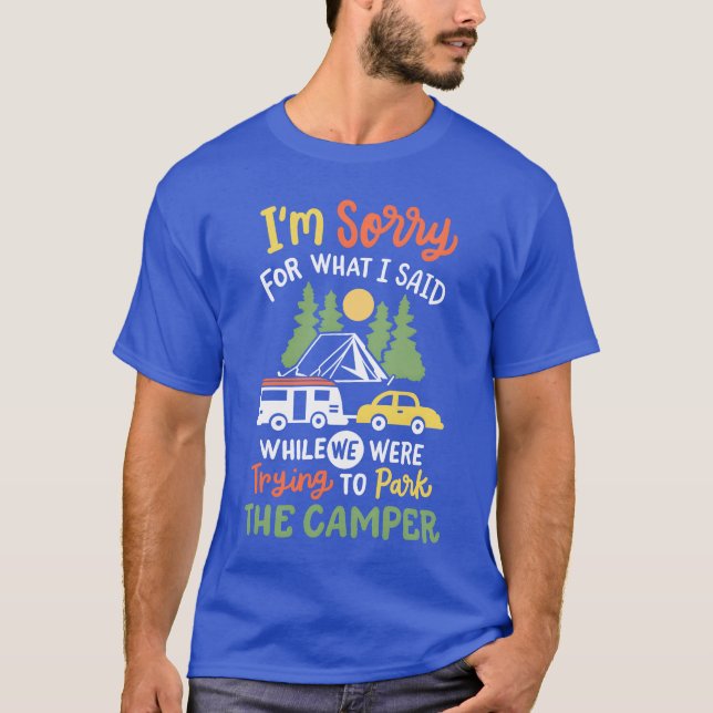 Camping Campare Husbil familj T Shirt (Framsida)