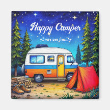 Camping Camper Blue Grönt Nature Hiking