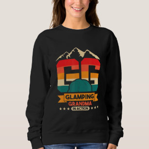 Camping Camper Tält Glamping Grandma in Action T Shirt