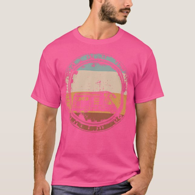 Camping Camper Van Mobile Home Caravan Motorhome V T Shirt (Framsida)