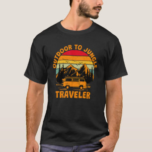 Camping Campervan Road Resa utomhus till Jungle Tr T Shirt