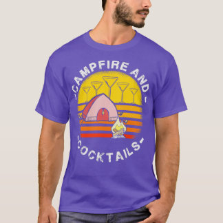 Camping Campfire and Cocktails T Shirt