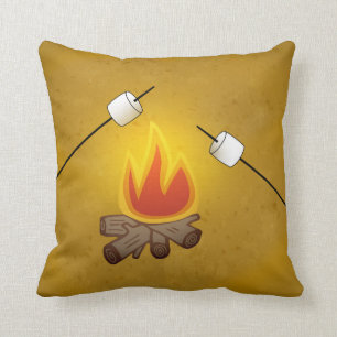 Camping Campfire and Marshmallow Kudde