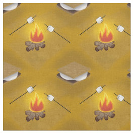 Camping Campfire and Smores Mönster Tyg