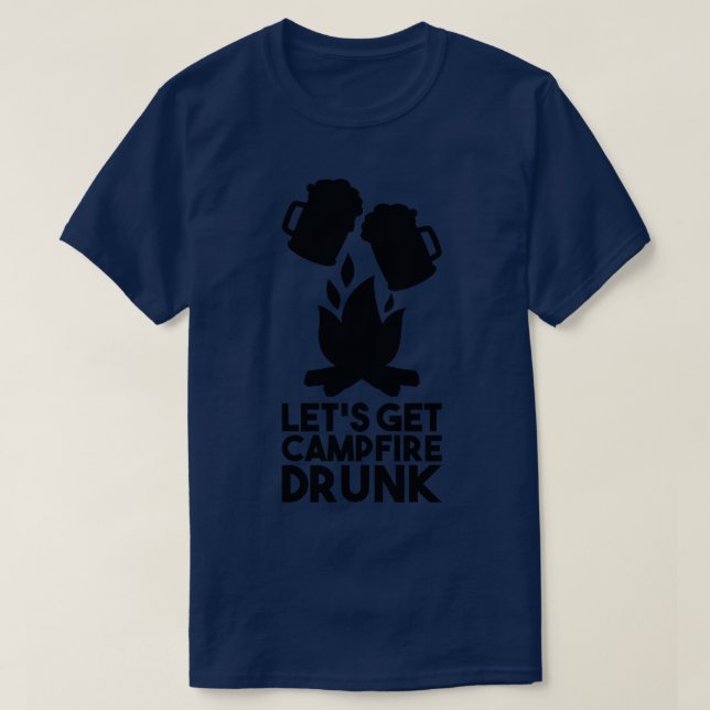 Camping Campfire Drunk T Shirt (Design framsida)