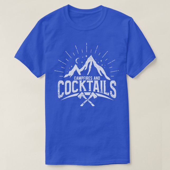 Camping Campfire och Cocktails 1 T Shirt (Design framsida)