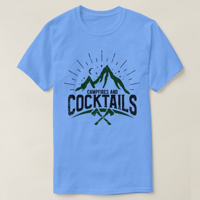 Camping Campfire och Cocktails 1 T Shirt (Design framsida)