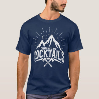 Camping Campfire och Cocktails 4 T Shirt