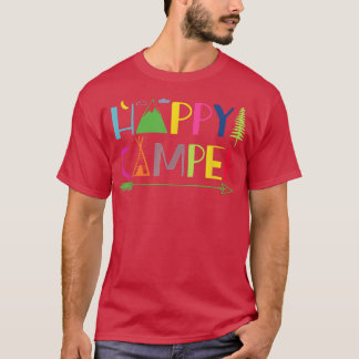 Camping Camping Camper Lycklig, sommarläger T Shirt