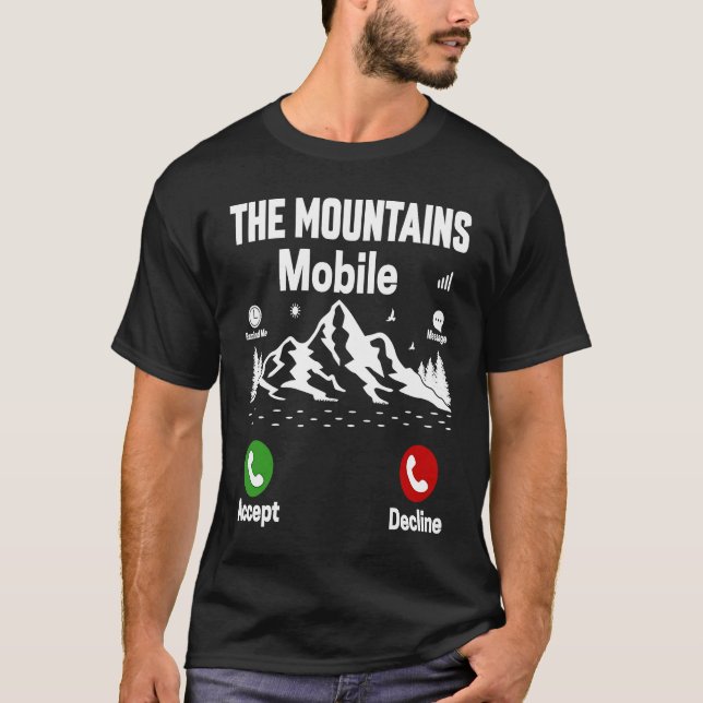 Camping Camping of Mountains Mobile Hiker T Shirt (Framsida)