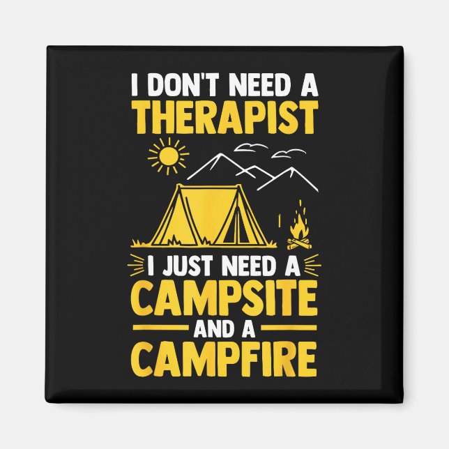 Camping campingen lägerliv skog campare  magnet (Framsidan)