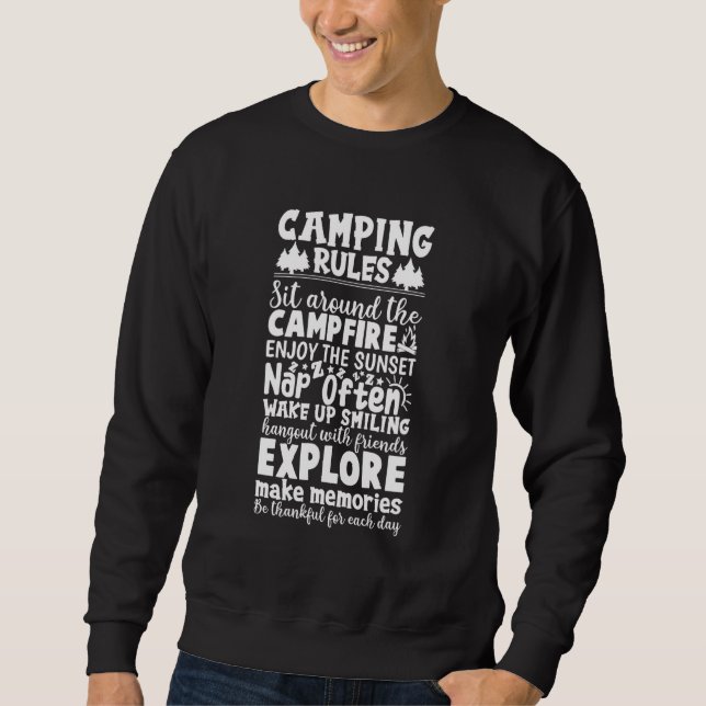 Camping Campings Äventyr Mountains Travel Ou Lång Ärmad Tröja (Framsida)